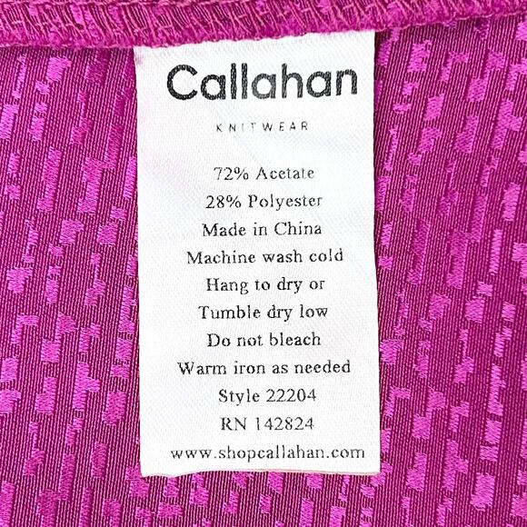 Callahan Knitwear Revolve Fuchsia Jacquard Sami Mini Dress NWT - Picture 11 of 12